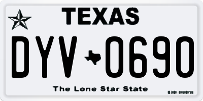 TX license plate DYV0690