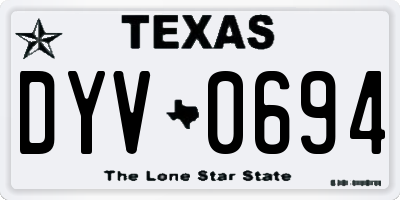 TX license plate DYV0694