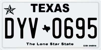 TX license plate DYV0695