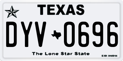 TX license plate DYV0696
