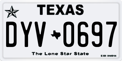 TX license plate DYV0697