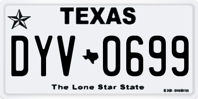 TX license plate DYV0699