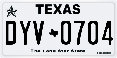 TX license plate DYV0704