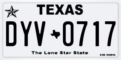 TX license plate DYV0717