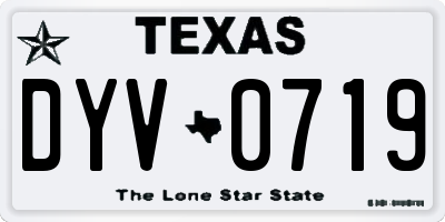 TX license plate DYV0719