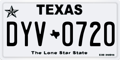 TX license plate DYV0720