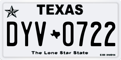 TX license plate DYV0722