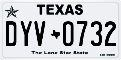 TX license plate DYV0732