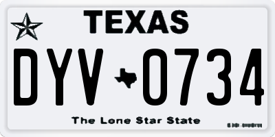 TX license plate DYV0734