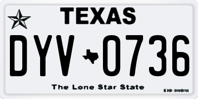 TX license plate DYV0736