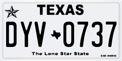 TX license plate DYV0737
