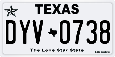 TX license plate DYV0738