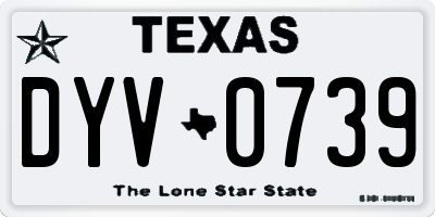 TX license plate DYV0739