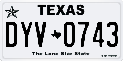 TX license plate DYV0743