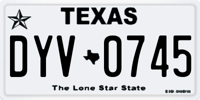 TX license plate DYV0745