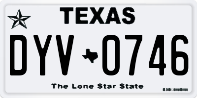 TX license plate DYV0746