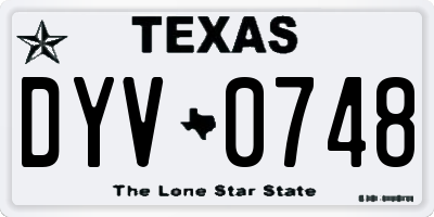 TX license plate DYV0748