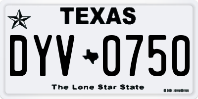 TX license plate DYV0750