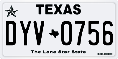 TX license plate DYV0756