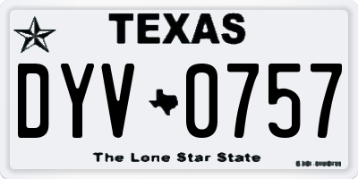 TX license plate DYV0757