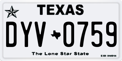 TX license plate DYV0759