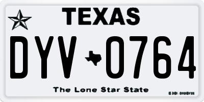 TX license plate DYV0764
