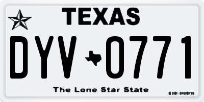 TX license plate DYV0771