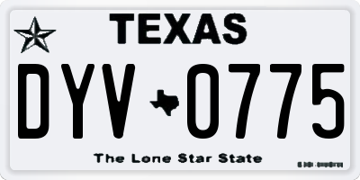 TX license plate DYV0775