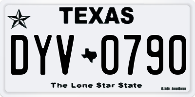 TX license plate DYV0790