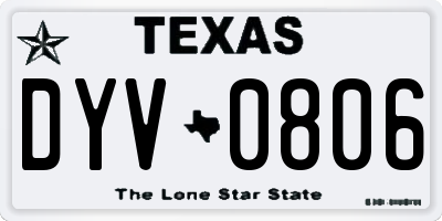 TX license plate DYV0806