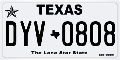 TX license plate DYV0808