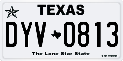 TX license plate DYV0813