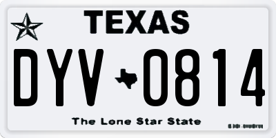 TX license plate DYV0814