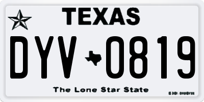 TX license plate DYV0819