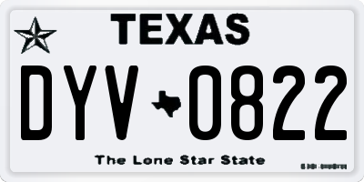 TX license plate DYV0822