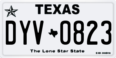 TX license plate DYV0823