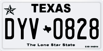 TX license plate DYV0828