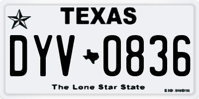 TX license plate DYV0836