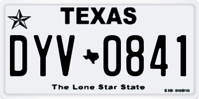 TX license plate DYV0841