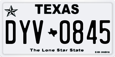 TX license plate DYV0845