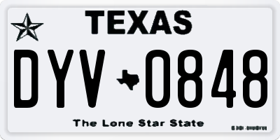 TX license plate DYV0848