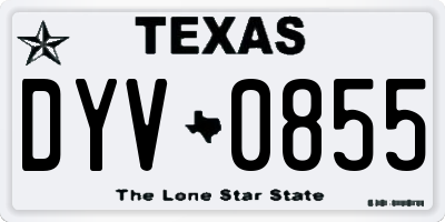 TX license plate DYV0855