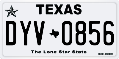 TX license plate DYV0856