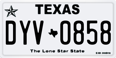 TX license plate DYV0858