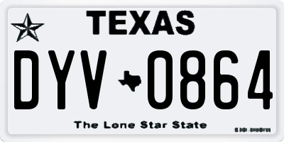 TX license plate DYV0864