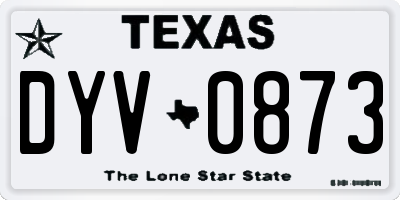 TX license plate DYV0873