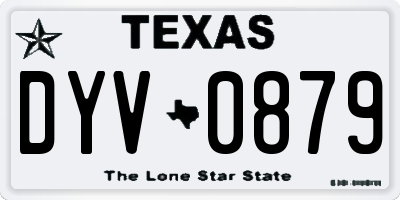 TX license plate DYV0879