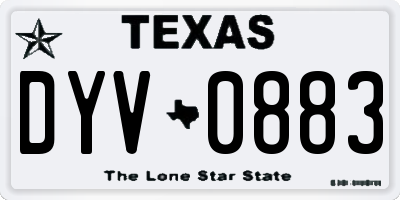 TX license plate DYV0883
