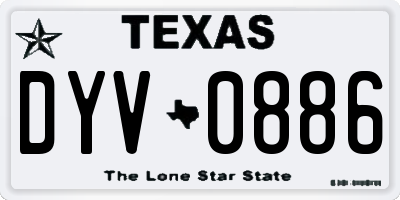 TX license plate DYV0886