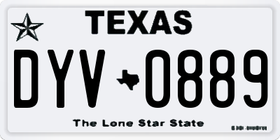 TX license plate DYV0889